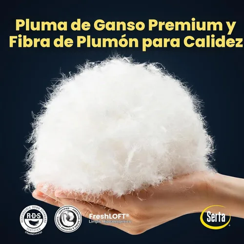 Vista 3 de [Usado] Serta Edredón de plumas de ganso de fibra de gran tamaño King Funda 100% algodón, edredón hipoalergénico de lujo para todas
