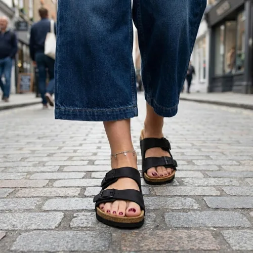 Vista 2 de CUSHIONAIRE Lane - Sandalias con plantilla de corcho para mujer, muy cómodas