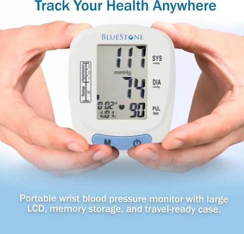 Vista 5 de Máquina de presión arterial - Monitor de presión arterial y pulso para salud cardíaca con pantalla LCD digital, recuperación de memoria, puño