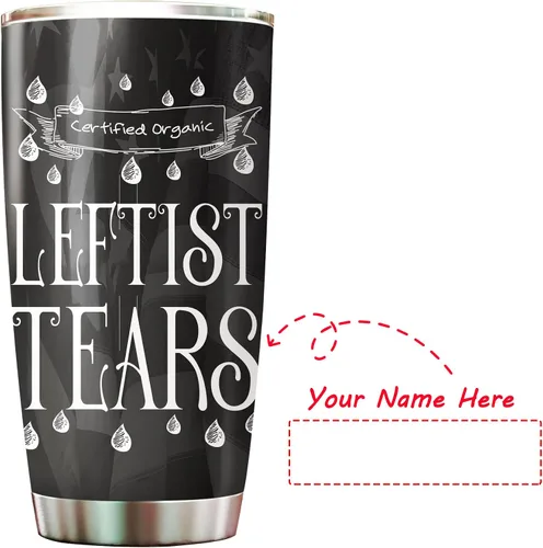 Vista 8 de CHICKOR Leftist Tears - Vaso de acero inoxidable de 20 onzas con tapa, doble pared aislada al vacío, taza de café de viaje