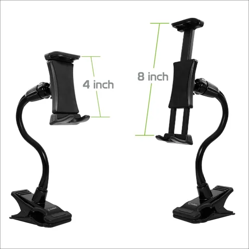Vista 7 de Soporte flexible de cuello de cisne para teléfono celular y soporte para tableta con abrazadera. Soporte de clip para dormitorio, escritorio