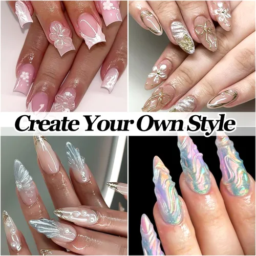 Vista 6 de Gel de uñas sólido constructor, 6 colores no pegajosos para esculpir 3D para arte de uñas, pegamento de extensión de uñas, kit de uñas duras