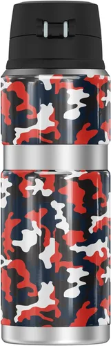 Vista 2 de SYRACUSE UNIVERSITY OFFICIAL Camo THERMOS - Botella de bebida de acero inoxidable con aislamiento al vacío y doble pared, 24 onzas