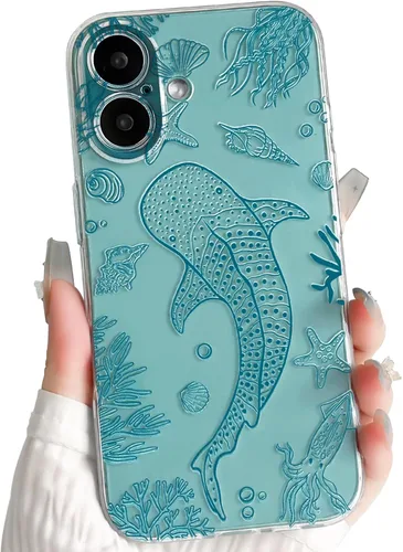 Vista 73 de NITITOP Funda para iPhone 13 Clear Sea Animal - Pez negro Pescado Negro