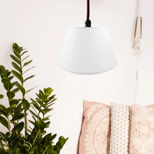 Vista 7 de Pantalla de lámpara de mesa, pantalla plisada blanca, tamaño mediano, de lino, para lámpara de mesa y de pie, repuesto de pantalla para el hogar