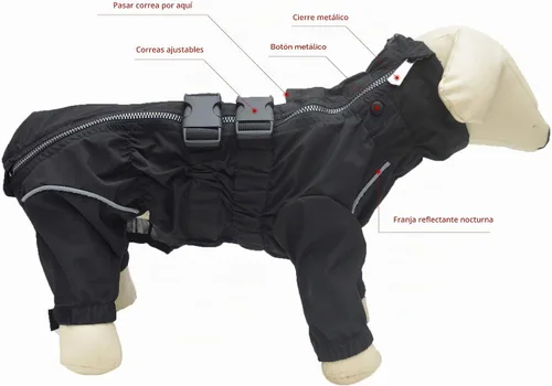 Vista 3 de Lovelonglong - Chaqueta impermeable para perros, ligera, impermeable, reflectante, resistente al viento, a prueba de nieve, para perros pequeños