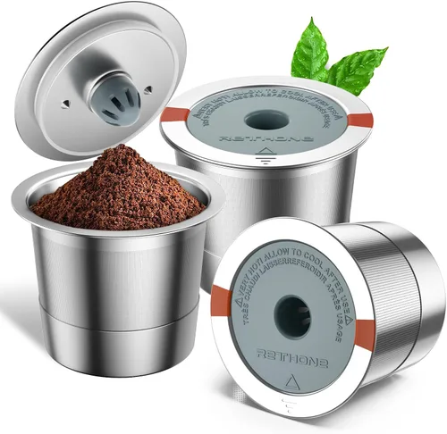 Vista 9 de RETHONE K Cup Cápsulas de café reutilizables, filtro de café de K Cup reutilizable de acero inoxidable compatible con cafeteras Keurig 1.0 y 2.0