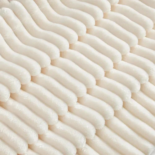 Vista 4 de KEIKI Sofá modular de pana de 83 pulgadas, cómodo juego de sofá nube blanco con 2 almohadas, moderno sofá de asiento con cojines profundos y suaves
