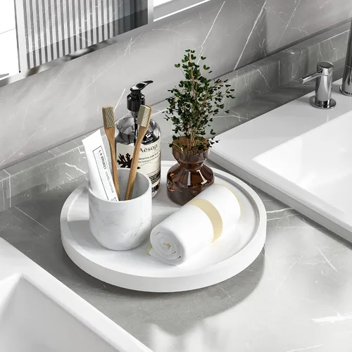 Vista 12 de Lazy Susan Organizador de bambú antideslizante de 9 pulgadas Lazy Susan Beige