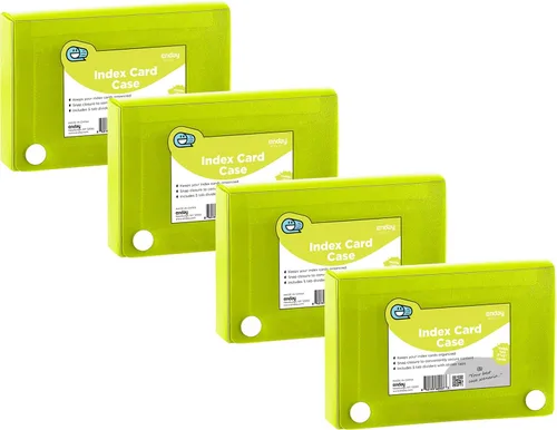 Vista 11 de Enday Tarjetero de índice de 3 x 5, estuche azul para tarjetas de índice con 5 separadores de pestañas, organizador de tarjetas de índice, soporte