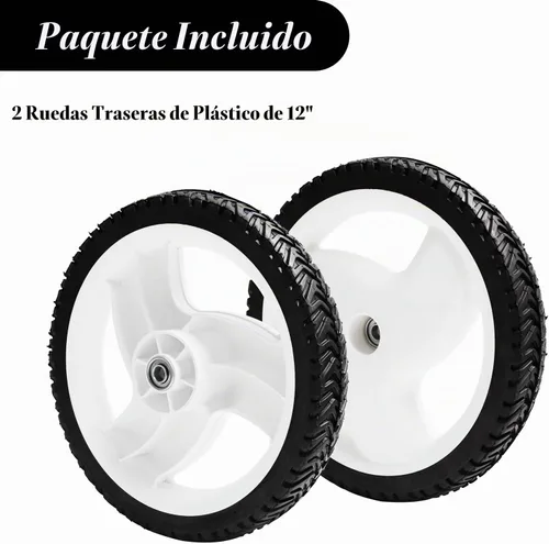 Vista 5 de Cluparis Ruedas traseras para cortacésped 105-1816 (paquete de 2), repuesto de 12 pulgadas para Toro Recycler 205-268 20012 20016 20019, ruedas