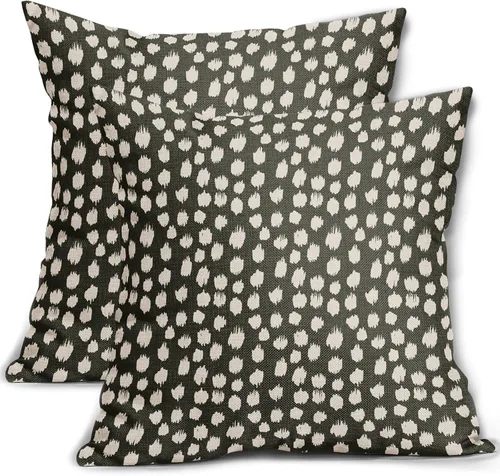 Vista 38 de Sweetshow Juego de 2 fundas de almohada de 16 x 16 pulgadas, diseño bohemio, con diseño de lunares, moderno y moderno, para exteriores, decorativas