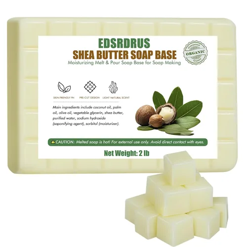 Vista 28 de EDSRDRUS Base de jabón aromática de 1 libra hecha a mano con aloe vera y aceite de coco, base de jabón hidratante para derretir y verter