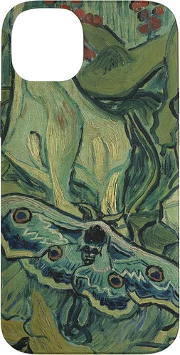 Vista 14 de iPhone 13 gran polilla pavo real de Vincent van Gogh, insecto en una caja de jardín