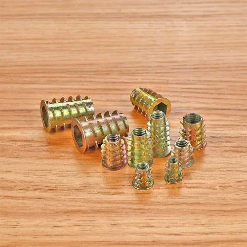 Vista 6 de 200 piezas de 9 tamaños M4/M5/M6/M8/M10 insertos de tuerca – Aleación de zinc Hex Socket Drive Insertos de tornillo métrico surtido para madera