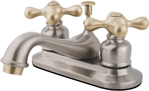 Vista 4 de Kingston Brass KB606AX Restoration - Grifo de baño central de 4 pulgadas, cobre antiguo
