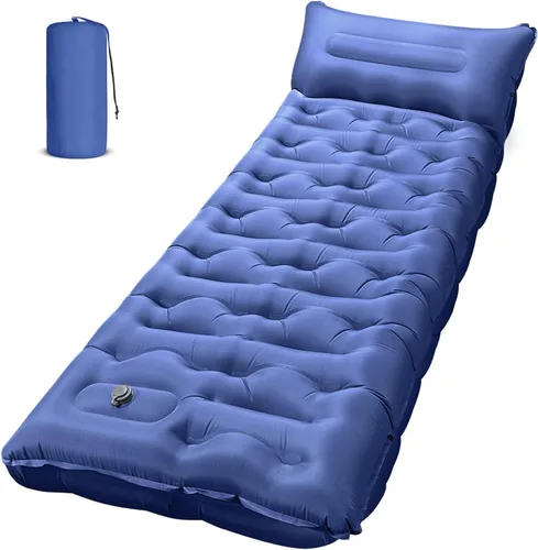 Vista 9 de Colchoneta de Dormir para Campamento, Alfombrilla de Campamento Extra Gruesa de 6" con Almohada Bomba de Pie Incorporada, Alfombrilla Inflable Ultra