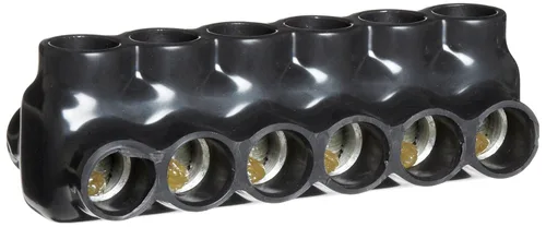 Vista 25 de Morris Productos 97643 Conector multi-cable, aislado, entrada dual, negro, 3 puertos, 250 - 6 rango de cables, 5/16" Allen Hex 3 Puertos, 250 - 6