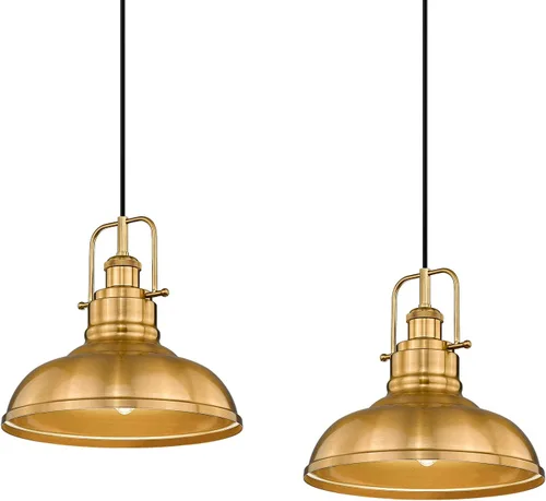Vista 11 de zeyu Lámpara colgante industrial de 1 luz, lámpara colgante de 11 pulgadas para isla de cocina, pantalla de cúpula de metal en acabado negro mate