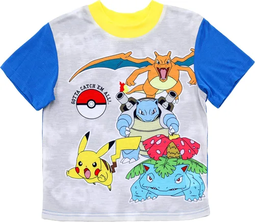 Vista 2 de Pokemon Conjunto de pijama de 3 piezas con estampado de personajes para niños pequeñosgrandes