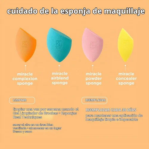 Vista 16 de Real Techniques - Juego de 8 piezas de brochas y esponjas Level Up, brochas de maquillaje para sombra de ojos, base, colorete y bronceador, esponja