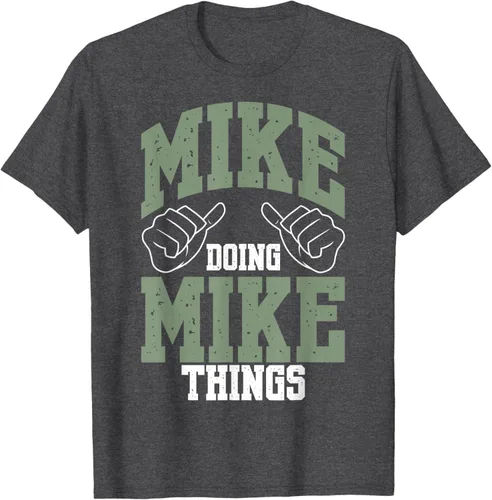 Vista 14 de Camiseta divertida de Mike Doing Mike Things Mike Birthday, Negro