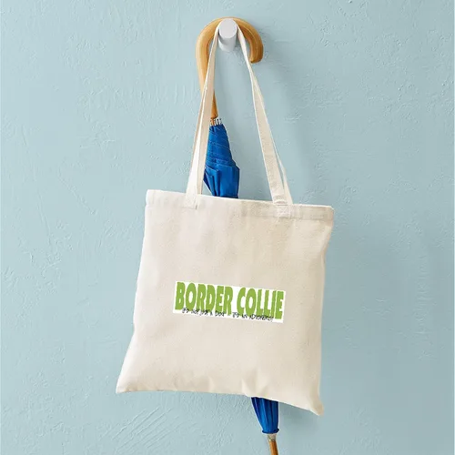 Vista 4 de CafePress Border Collie ADVENTURE - Bolsa de lona natural, bolsa de compras reutilizable