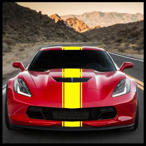 Vista 17 de Racing Stripes - Calcomanía de vinilo para automóvil, camión, JDM Import Euro, negro, rojo, blanco, plateado, rosa, verde lima