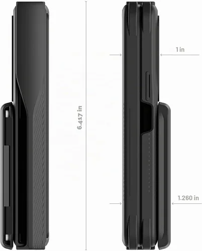 Vista 8 de Ghostek Exec - Funda tipo cartera para Galaxy Z Fold 4 con soporte magnético para tarjetas de crédito, protección de bisagra, carga inalámbrica Negro