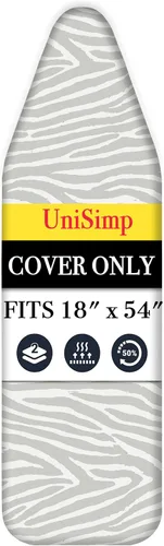 Vista 23 de UniSimp Funda y almohadilla para tabla de planchar de 15 x 54 pulgadas, algodón natural extra grueso, acolchado resistente a las manchas y a