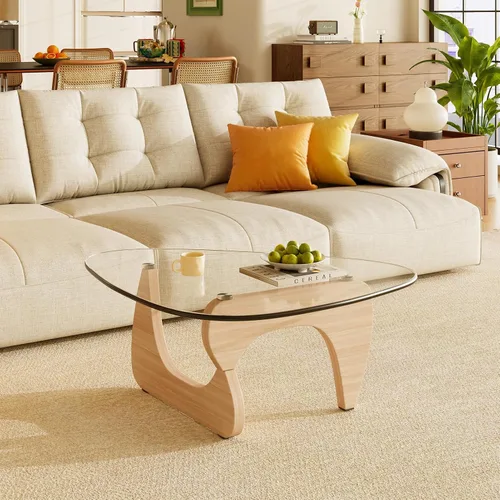 Vista 10 de Mesas de café de madera pequeña mesa de café de granja mesa central de madera de mediados de siglo para sala de estar, negro, 35 pulgadas
