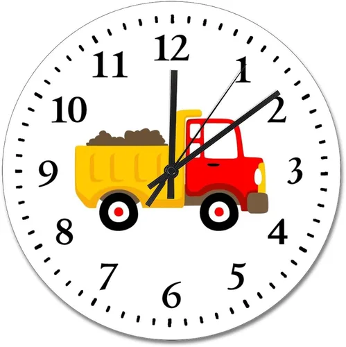 Vista 38 de ArogGeld Reloj de pared para conductor de autobús escolar, reloj de madera clásico 10 silencioso, sin tictac, de cuarzo, funciona