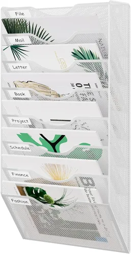 Vista 26 de EasyPAG Office - Carpeta de pared con 3 bolsillos para guardar archivos, organizador de metal para documentos Negro