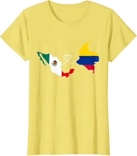 Vista 37 de Camiseta Half Colombian Half Mexican Flag Map DNA Mexico Colombia