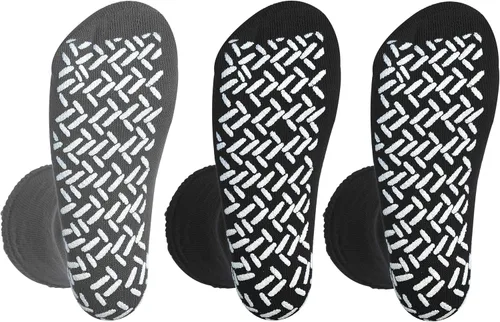 Vista 3 de NOBLES HEALTH CARE PRODUCT SOLUTIONS Paquete de 3 pares – Calcetines antideslizantes XXXL anchos para personas con diabetes hinchada en los pies