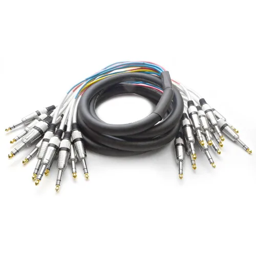 Vista 10 de Cable Serpiente TRS de 4 Canales de 1/4" - 5 Pies de Largo - Extremos Reparables - Serpiente de Efectos de Audio Profesional para Presentaciones