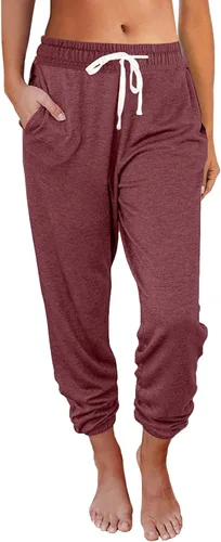 Vista 18 de AUTOMET Pantalones deportivos de cintura alta para mujer con bolsillos Negro