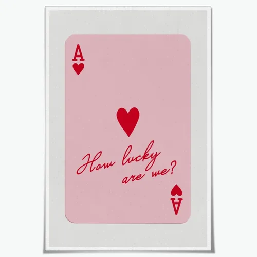 Vista 19 de Arte de pared moderno Ace of Hearts How Lucky Are We Poster Retro Funky Estético Lienzo Impresiones Verde Salvia Carteles Póster Femenino Coqueta