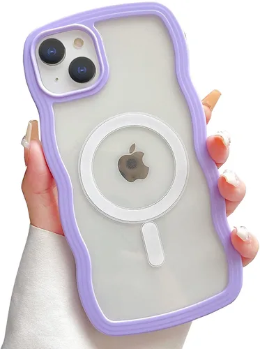 Vista 50 de Yeddabox Magsafe - Funda compatible con iPhone 13, diseño de ondas, lindo marco de colores de caramelo con ondas de agua, a prueba de golpes