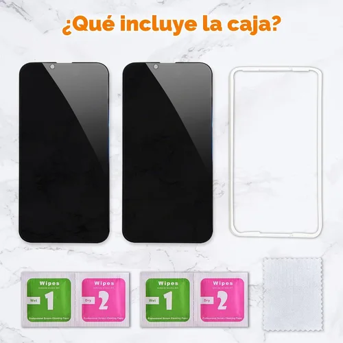 Vista 7 de Slapback Protector de pantalla de privacidad prémium para iPhone 14, 13, 13 Pro [2 unidades] [pantalla de 6.1 pulgadas] Anti-espía 28 grados
