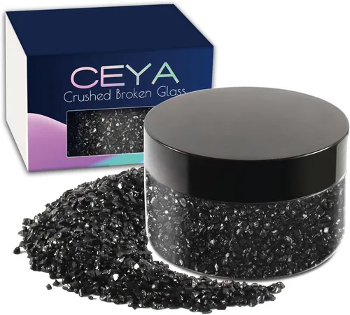 Vista 27 de Ceya - Conjunto de purpurina de vidrio irregular triturado en 32 colores, 640g/ 22.6 oz, chips de cristal metálico roto de 2-4mm, purpurina gruesa