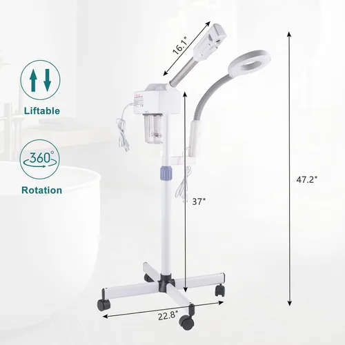 Vista 2 de Vaporizador facial con pantalla táctil, vaporizador esteticista, humidificador profesional de aromaterapia, vapor de spa facial para el hogar, salón