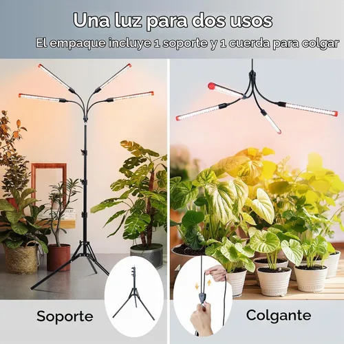 Vista 2 de ¡FECiDA Gamechanger! Luz de cultivo de 36W con 4 cabezas y soporte de trípode, luces de cultivo LED de gran cobertura de 2025 para plantas