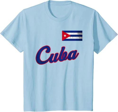 Vista 8 de Camiseta cubana con bandera de béisbol de Cuba 2023, Negro
