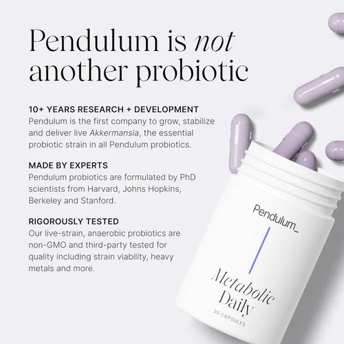 Vista 6 de Pendulum Metabolic Daily - Mezcla patentada de Akkeramansia, Anaerobutyricum, Clostridium y más para mejorar el metabolismo del azúcar