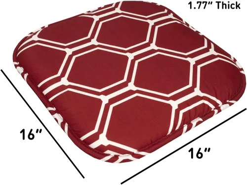 Vista 166 de Sweet Home Collection Cojines de espuma viscoelástica para silla, goma antideslizante y diseño de panal de abejas y esquinas redondeadas de 16 x 16