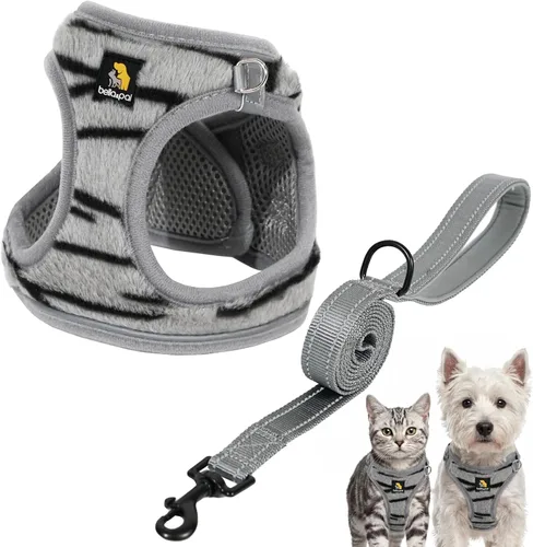 Vista 25 de BELLA & PAL Arnés de chaleco con entrada por pasos para perros pequeños y medianos, arnés para perros pequeños sin tirones con juego de correa