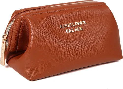 Vista 17 de Angelina's Palace Bolsa de maquillaje de viaje impermeable de cuero vegano, organizador de artículos de tocador oriental estilo retro, bolsa de Negro