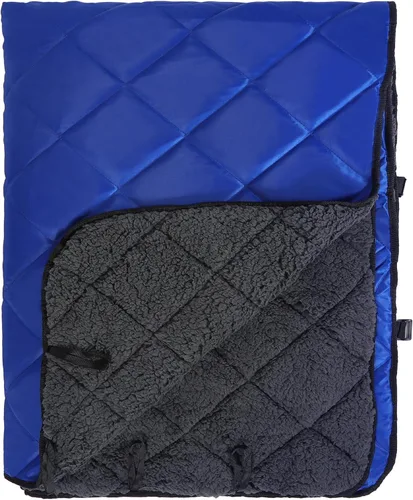 Vista 17 de REDCAMP Manta grande para acampar con forro sherpa, color negro, 59 x 50