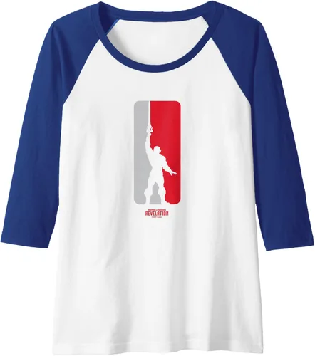 Vista 5 de MOTU - Camiseta de béisbol raglán con logotipo de silueta He-Man, Negro